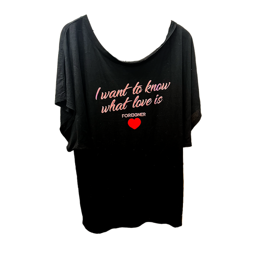 I Want To Know What Love Is Ladies Glitter Tee